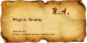 Migra Arany névjegykártya